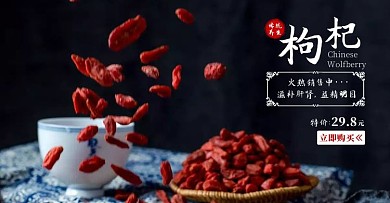 药材轮播图食品中药枸杞横版海报