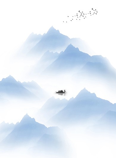 图怪兽原创元素水墨山水装饰画