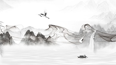 图怪兽原创元素古风风格装饰画背景