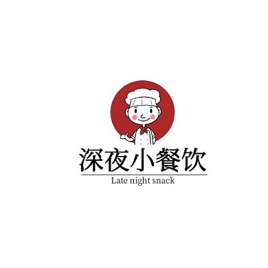 小炒餐饮美食红色创意企业宣传logo设计