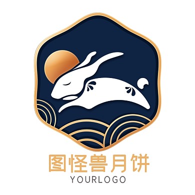 淘宝电商中秋月饼logo标志