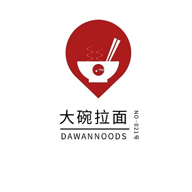 创意红色大腕拉面logo