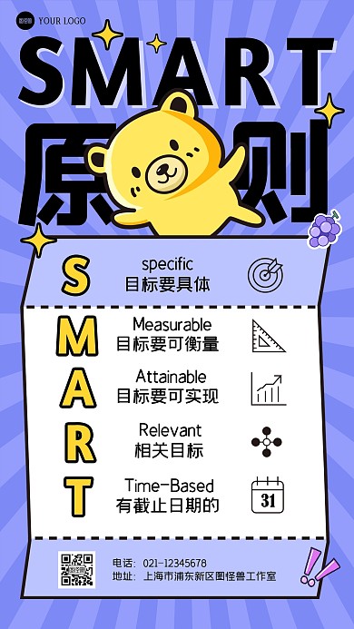 SMART原则模型科普模型手机海报