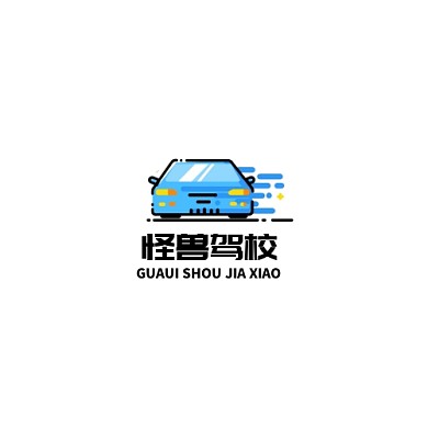 驾校简约扁平渐变平面logo设计