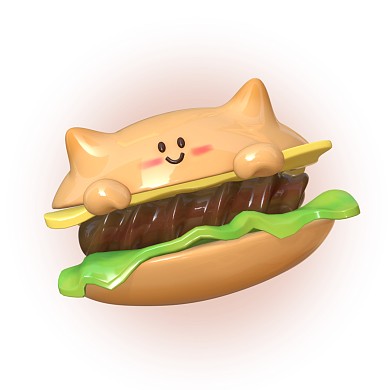 趣味汉堡3D头像