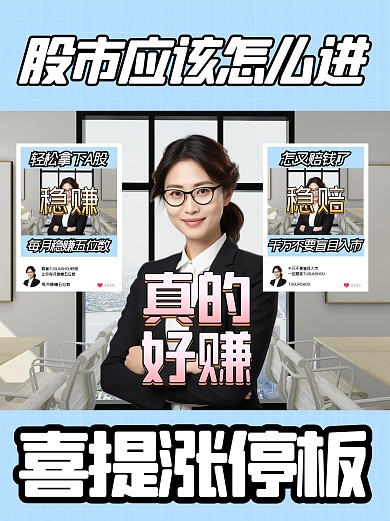股市讲解对比小红书封面