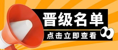 晋级名单大字简约黄色公众号封面首图