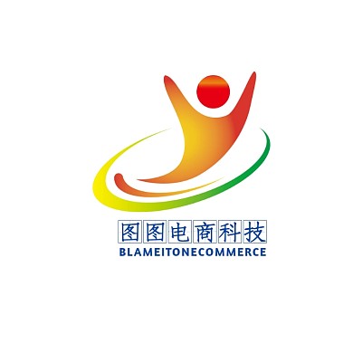 蓝色科技简约logo设计电商