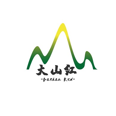 简约大山红logo设计