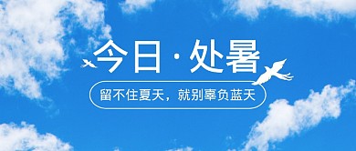 今日处暑节气节日公众号封面首图