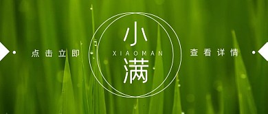 小满中国传统节气简约线条公众号封面首图