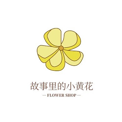 清新手绘风鲜花花店logo