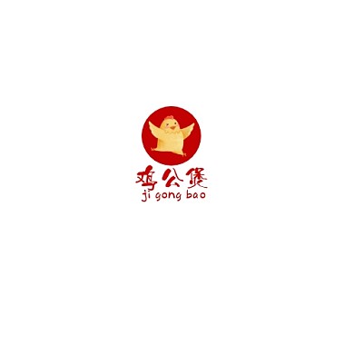 LOGO鸡公煲红色小吃美食
