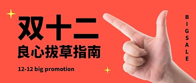 双十二拔草种草指南公众号封面首图