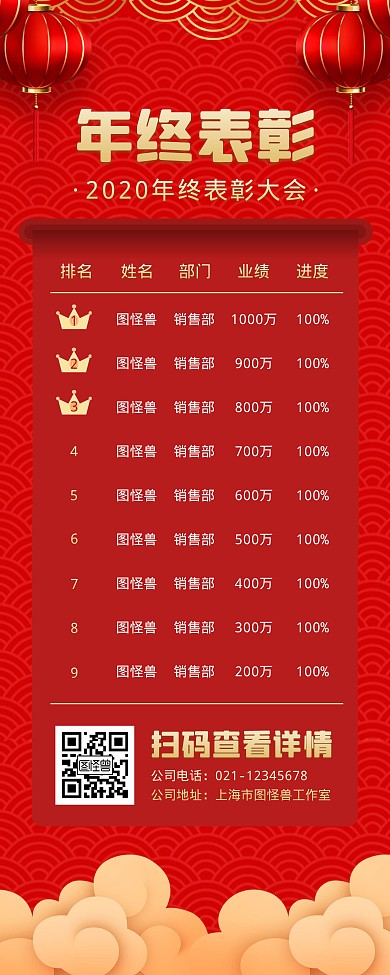 红色大气年终表彰欢迎易拉宝