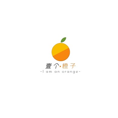 橘色现代风格水果店门头logo