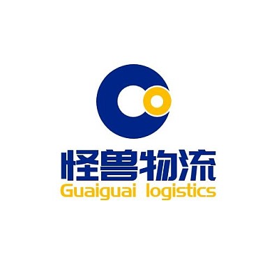 圆形logo物流蓝色黄色简约上下结构