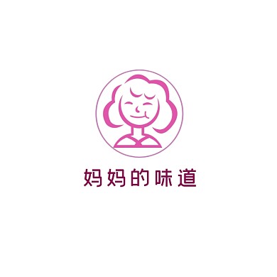 创意粉色简笔餐饮美食招牌logo