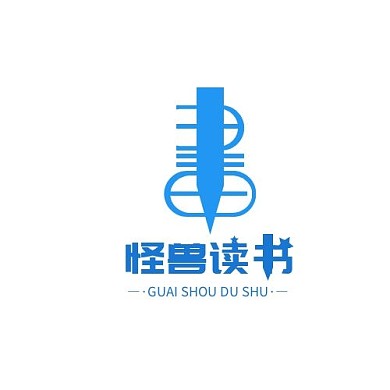 读书公众号头像蓝色简约LOGO