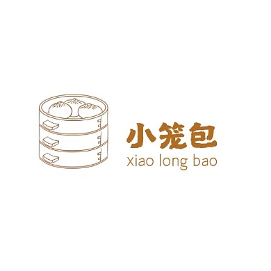 棕色简约小笼包logo