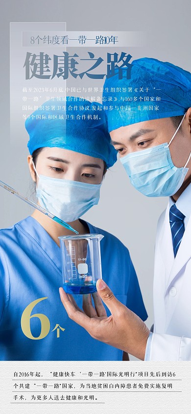 简约一带一路健康之路全屏海报