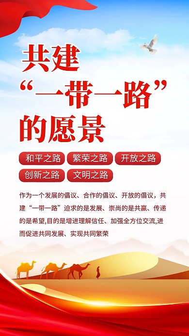 一带一路知识科普手机海报