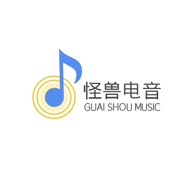 音乐创意蓝色电子音乐logo设计