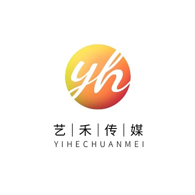 字母logo设计yh橙色渐变传媒