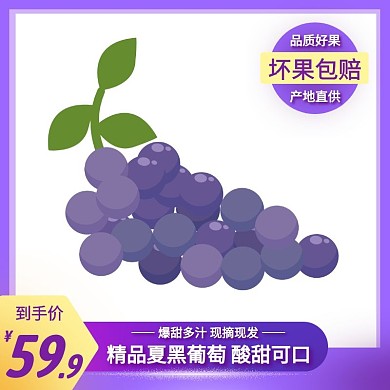 葡萄水果简约大气主图直通车