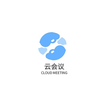 云会议简约蓝色logo设计