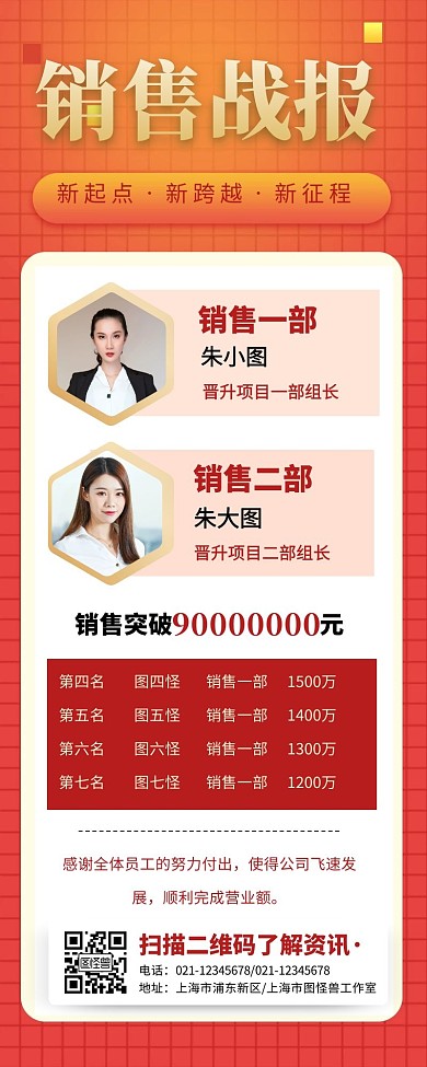 激励销售战报喜讯喜报长图