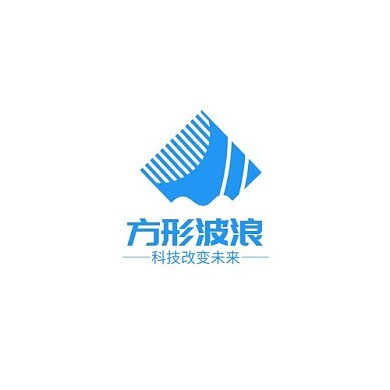方形波浪科技公司蓝色简约LOGO