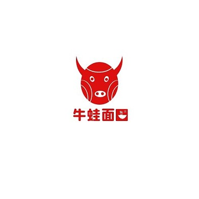 红色几何牛蛙面LOGO
