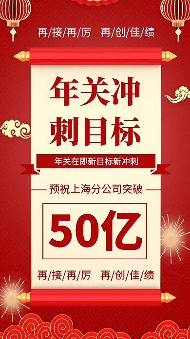 年关冲刺目标海报
