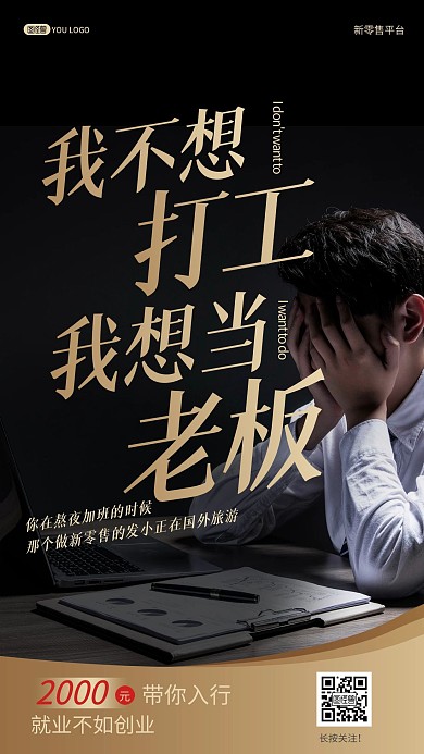 微商励志早安正能量招募摄影图海报