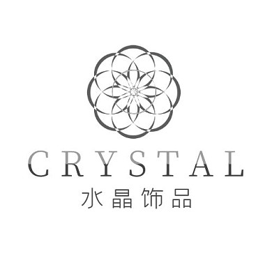 灰色简约大气水晶饰品logo
