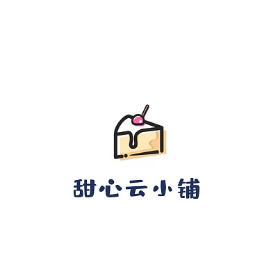 甜品糖果零食小铺商店插画logo