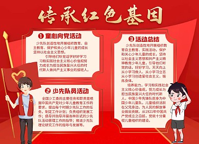 传承红色基因童心向党红色卡通手抄报
