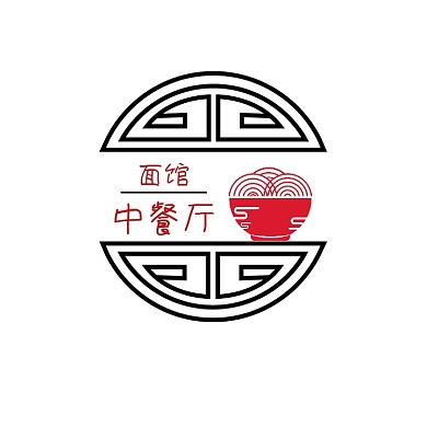 中餐厅面馆中国风店招logo