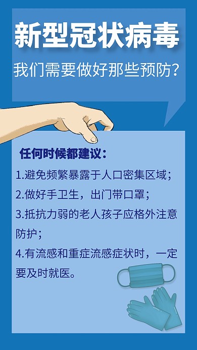 如何预防新型冠状病毒创意手机海报