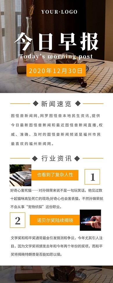 简约摄影优秀新闻简报营销长图