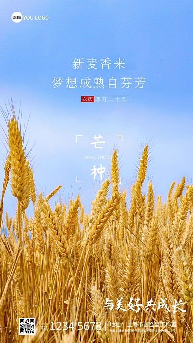 芒种节日节气体育健身借势摄影图手机海报