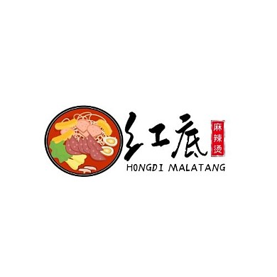 红底麻辣烫logo设计红色创意