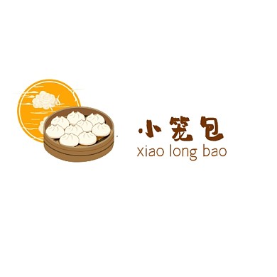 棕色圆形小笼包logo