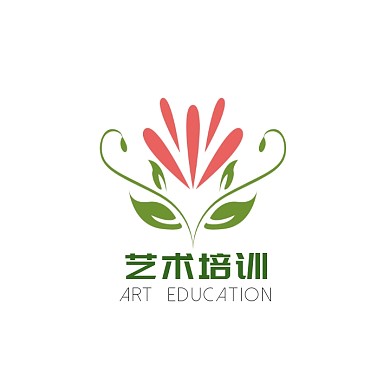 艺术教育培训机构荷花创意logo设计