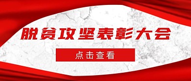 脱贫攻坚表彰大会红灰色公众号封面首图