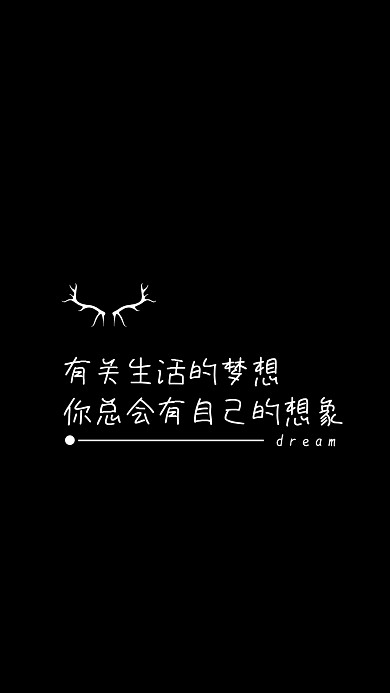 手机壁纸纯黑白色文字情感简约