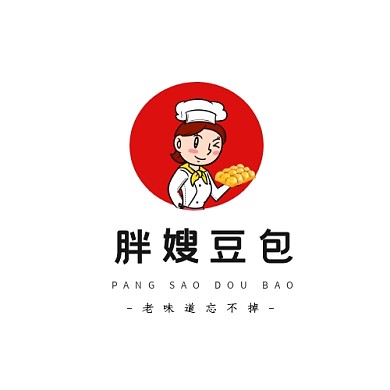 胖嫂黄色豆包简约平面logo设计