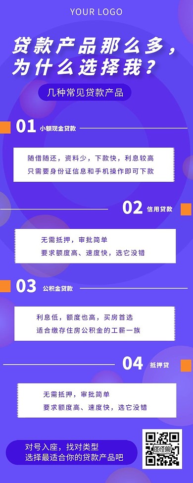 小清新画面贷款理财公司宣传手机营销长图