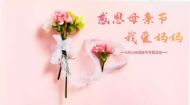 母亲节简约清新公众号封面模板